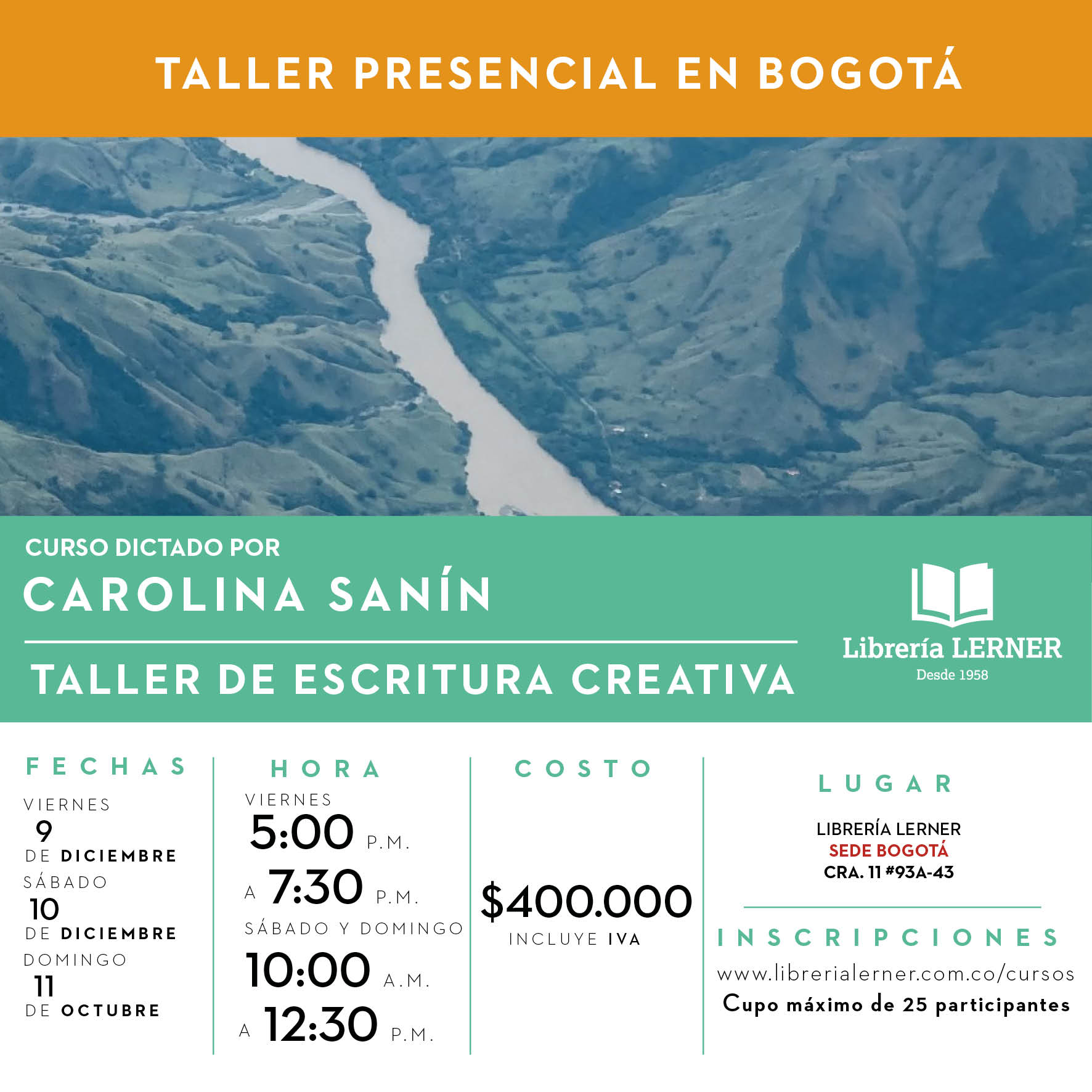 Carolina Sanín presencial Bogotá Diciembre 2022